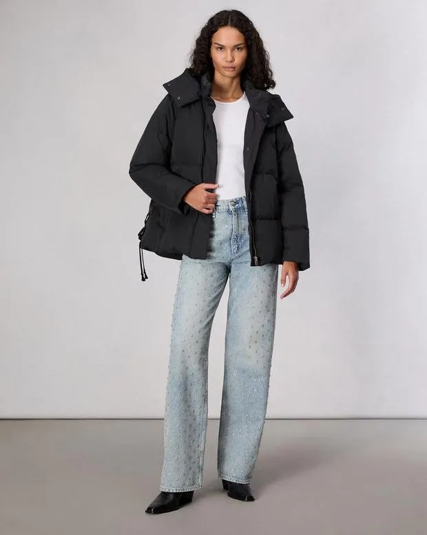 Women Jackets and Coats Rag and Bone Lenny Down Jacket Black