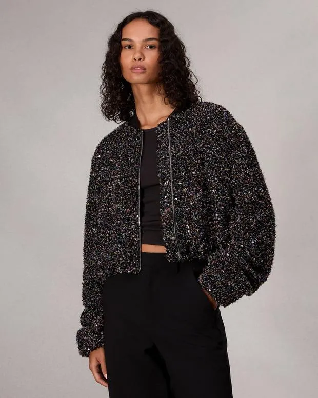 Women Jackets and Coats Rag and Bone Samira Bomber Jacket Multi Color