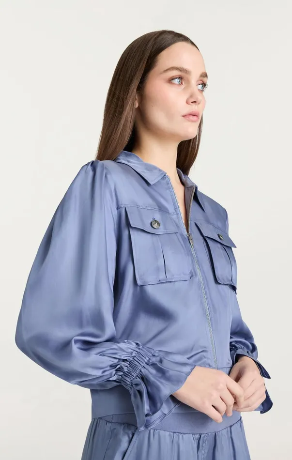 Women Jackets Cinq Sept Long Sleeve Holly Jacket Rustic Blue