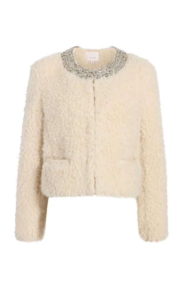 Women Jackets Cinq Sept Shearling Christie Jacket Ivory