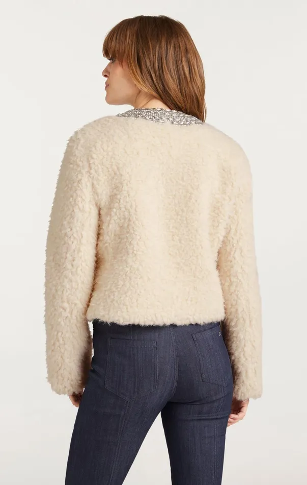 Women Jackets Cinq Sept Shearling Christie Jacket Ivory
