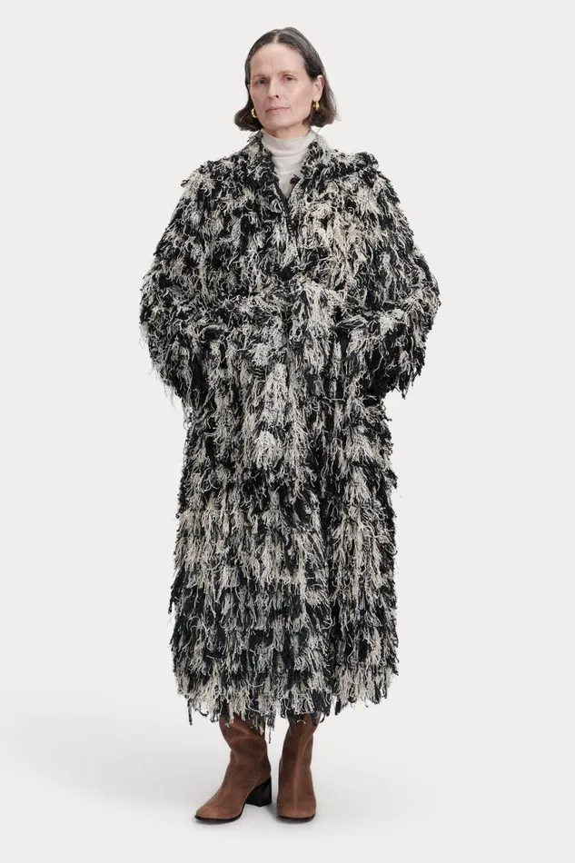 Women Jackets Outerwear Rachel Comey Shag Trench Blackwhite Women Jackets Outerwear Rachel Comey Shag Trench Blackwhite