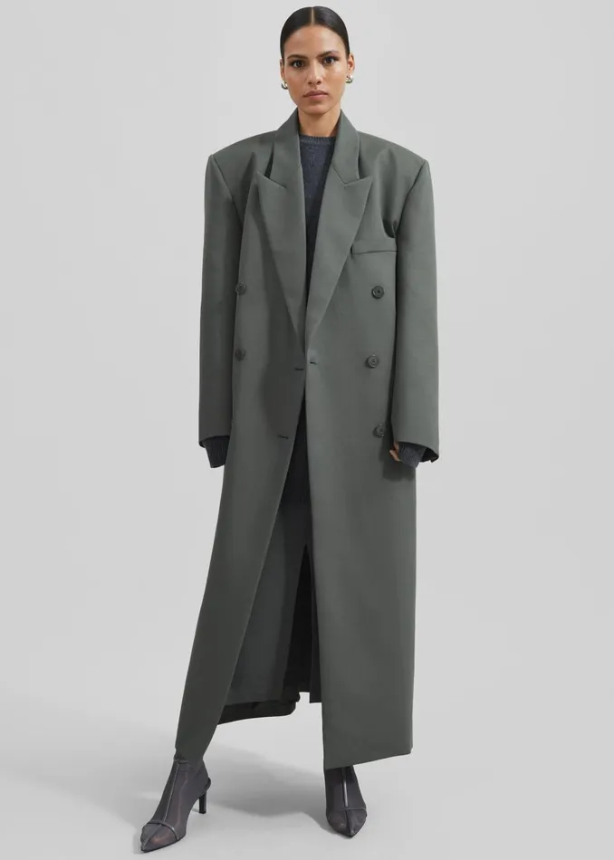 Women Jane Long Coat 8211 Light Khaki The Frankie Shop Outerwear