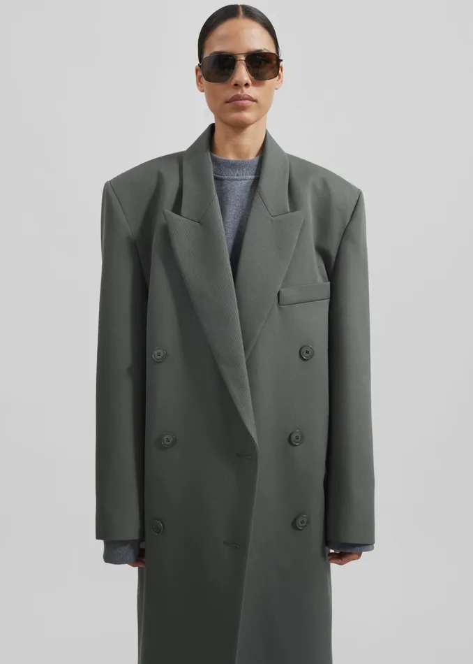 Women Jane Long Coat 8211 Light Khaki The Frankie Shop Outerwear