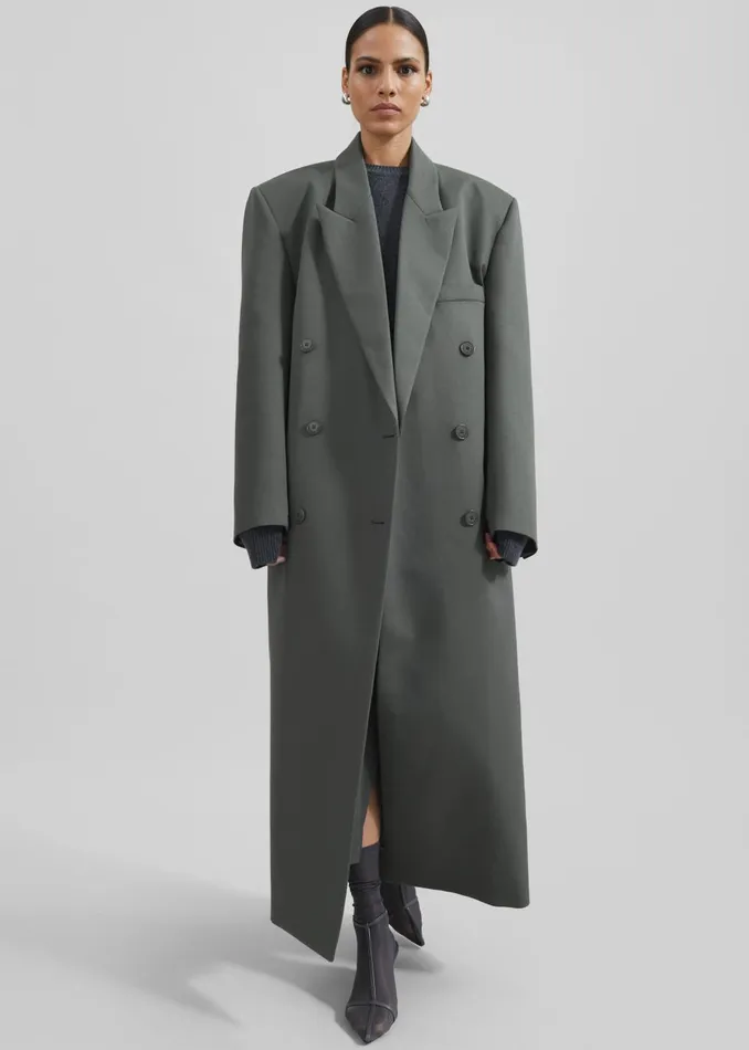 Women Jane Long Coat 8211 Light Khaki The Frankie Shop Outerwear