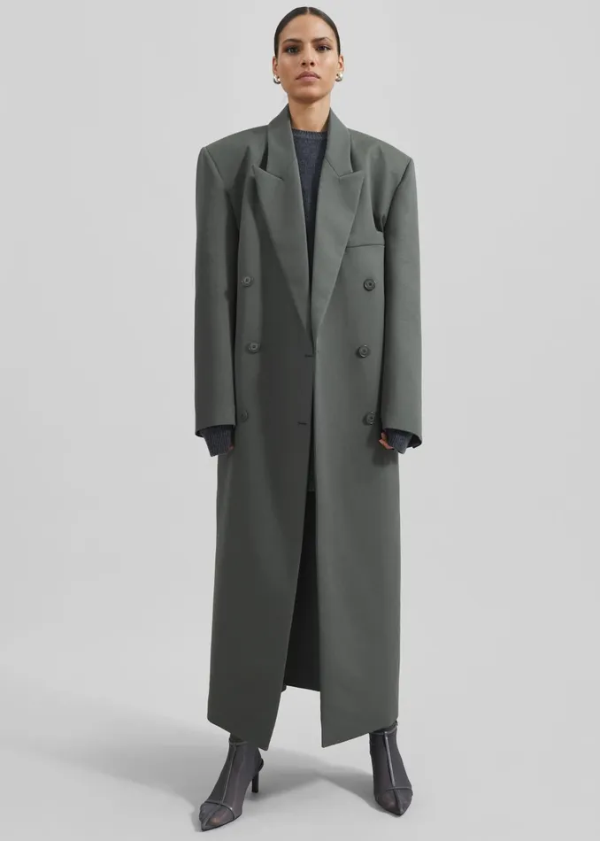 Women Jane Long Coat 8211 Light Khaki The Frankie Shop Outerwear