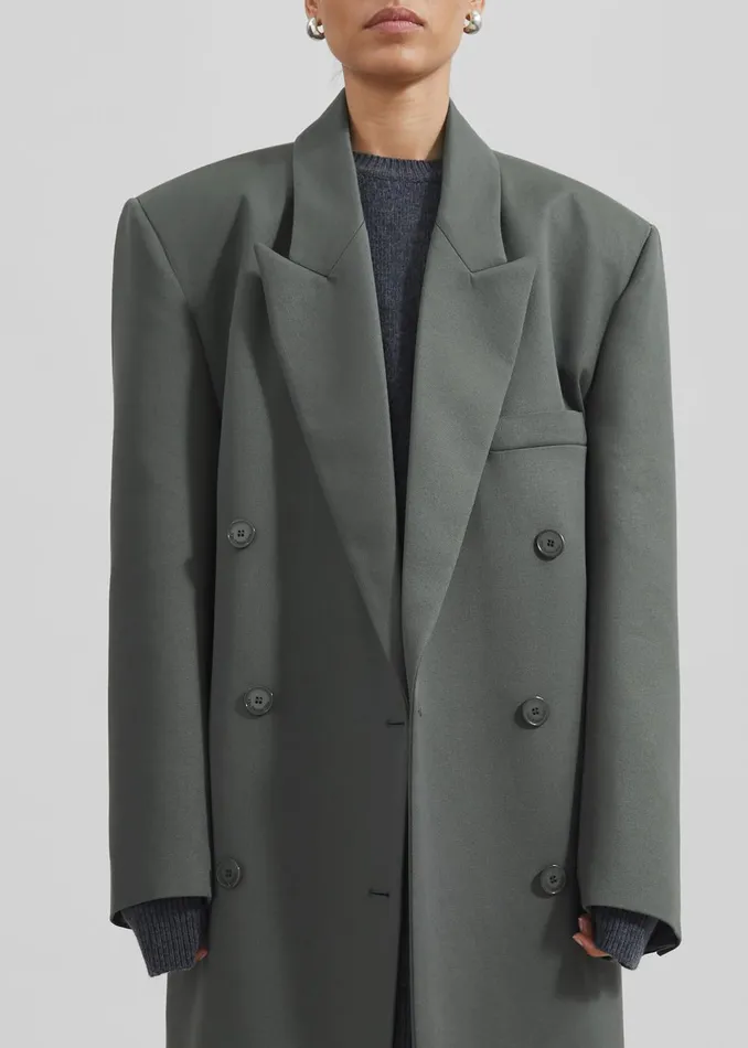 Women Jane Long Coat 8211 Light Khaki The Frankie Shop Outerwear