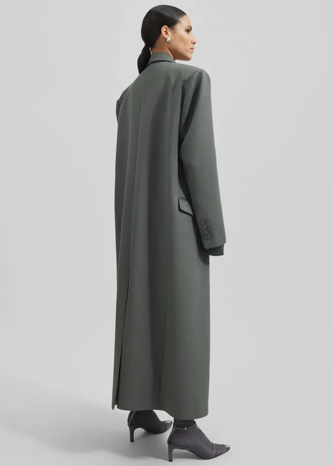 Women Jane Long Coat 8211 Light Khaki The Frankie Shop Outerwear
