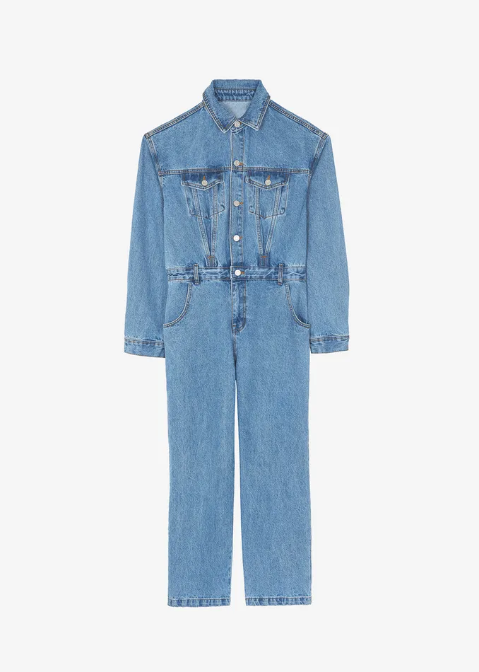 Women Jas Denim Jumpsuit 8211 Dark Indigo The Frankie Shop Jumpsuits