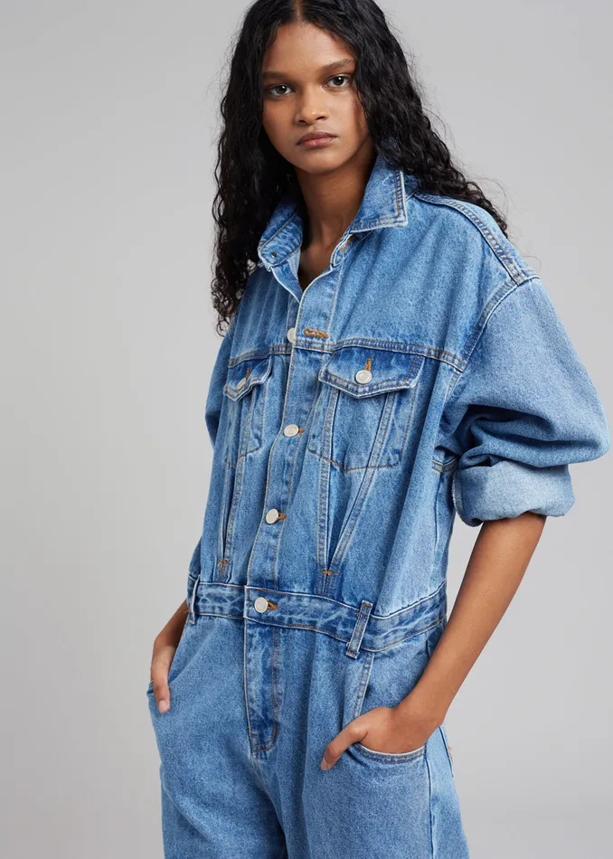 Women Jas Denim Jumpsuit 8211 Dark Indigo The Frankie Shop Jumpsuits