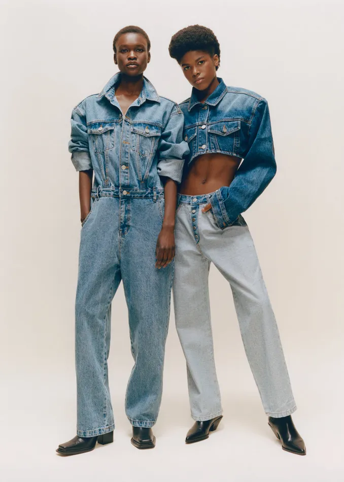 Women Jas Denim Jumpsuit 8211 Dark Indigo The Frankie Shop Jumpsuits