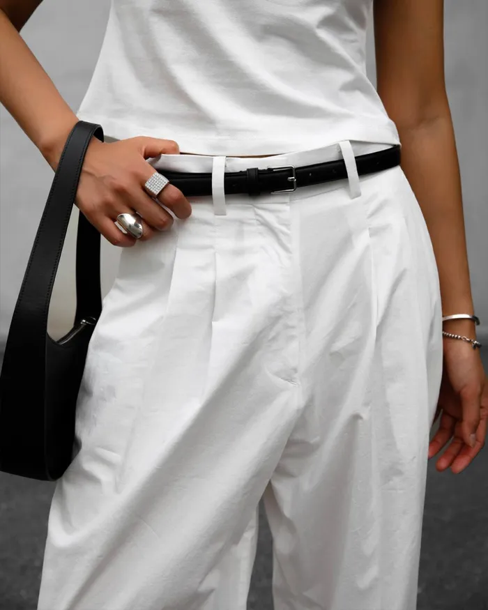 Women Jayden Wide Pants 8211 White The Frankie Shop Bottoms