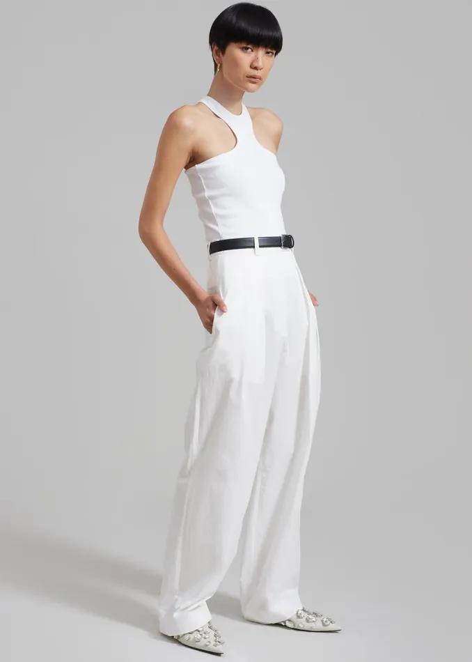 Women Jayden Wide Pants 8211 White The Frankie Shop Bottoms