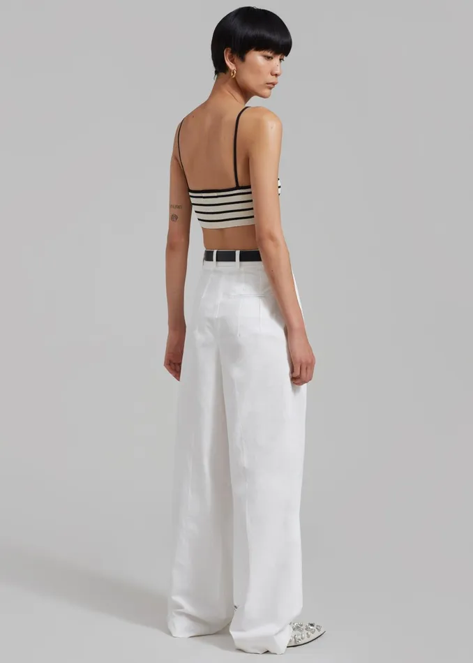 Women Jayden Wide Pants 8211 White The Frankie Shop Bottoms