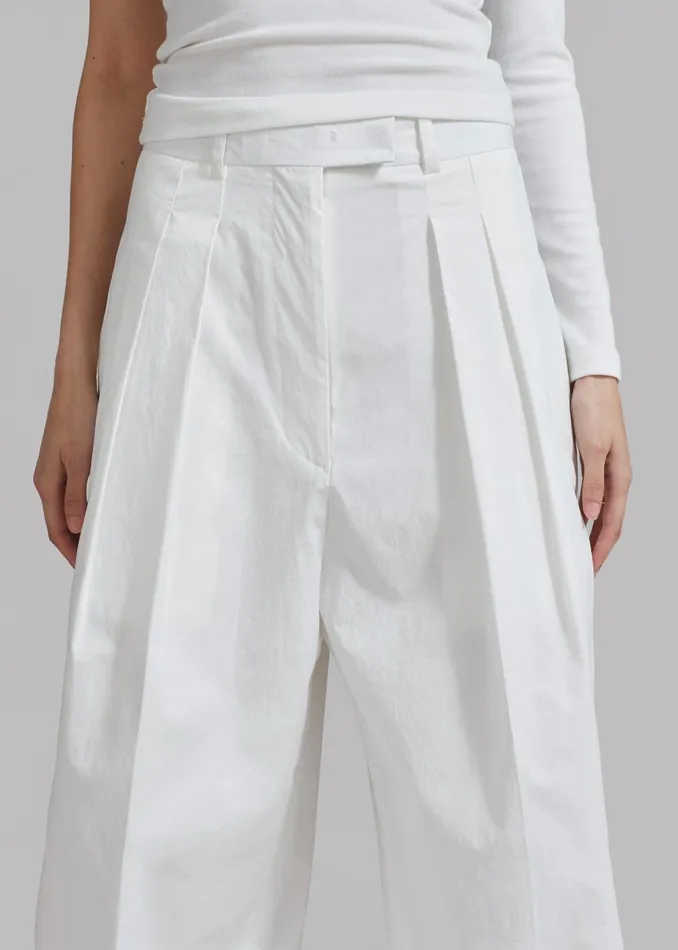 Women Jayden Wide Pants 8211 White The Frankie Shop Bottoms