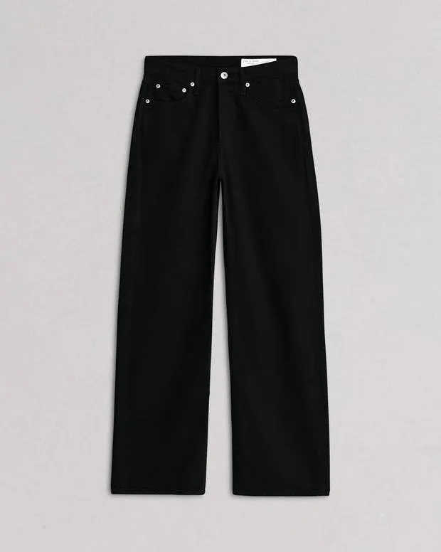 Women Jeans Rag and Bone Featherweight Logan WideLeg Jean Featherweight Denim Black