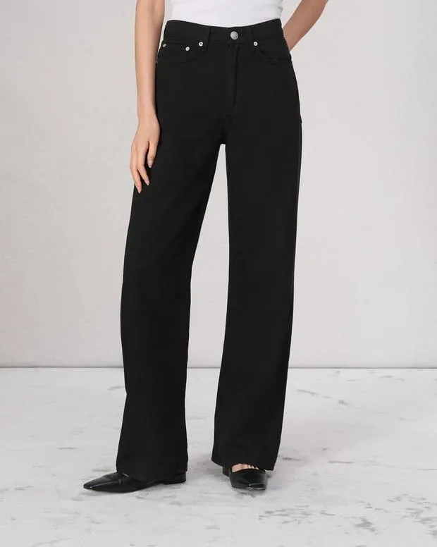 Women Jeans Rag and Bone Featherweight Logan WideLeg Jean Featherweight Denim Black