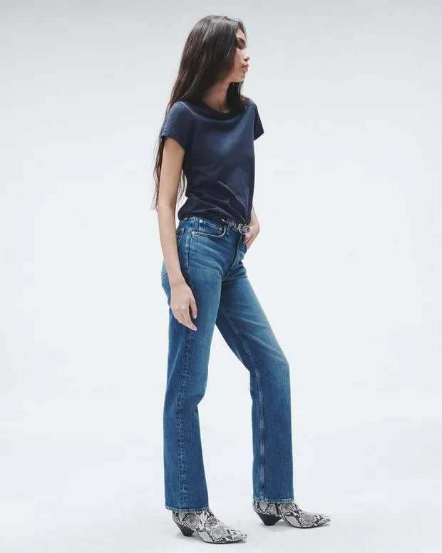Women Jeans Rag and Bone Harlow Full Length Straight Jean Vintage Stretch Denim Kendra