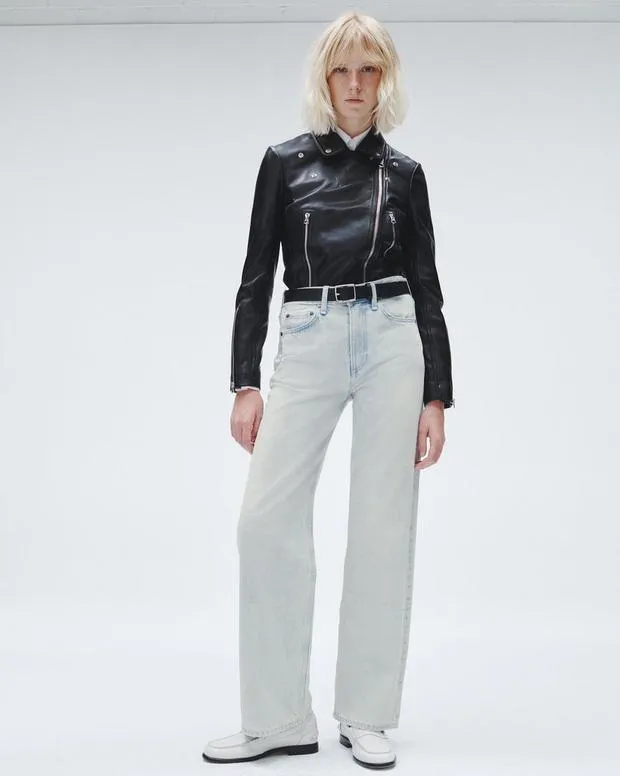 Women Jeans Rag and Bone Logan WideLeg Jean Lightweight Rigid Denim Icefall