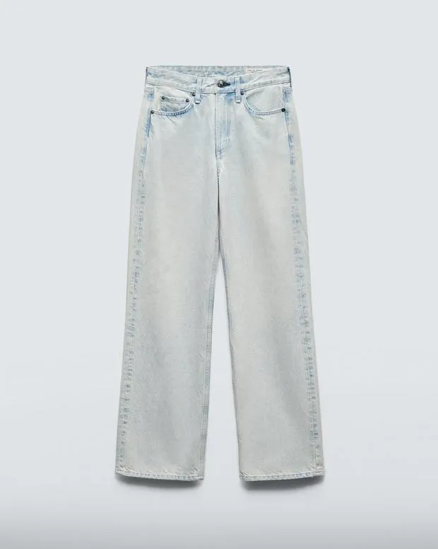 Women Jeans Rag and Bone Logan WideLeg Jean Lightweight Rigid Denim Icefall