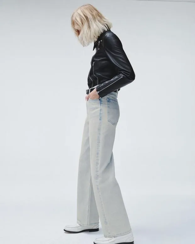 Women Jeans Rag and Bone Logan WideLeg Jean Lightweight Rigid Denim Icefall