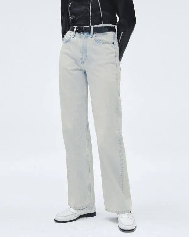 Women Jeans Rag and Bone Logan WideLeg Jean Lightweight Rigid Denim Icefall
