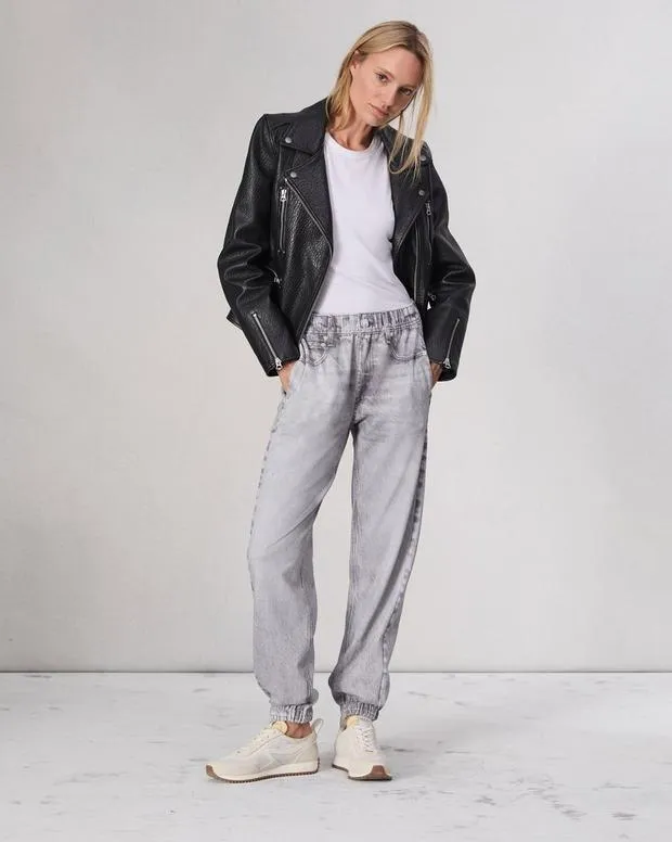 Women Jeans Rag and Bone Miramar Terry Jogger Pant Cotton Terry Icygrey