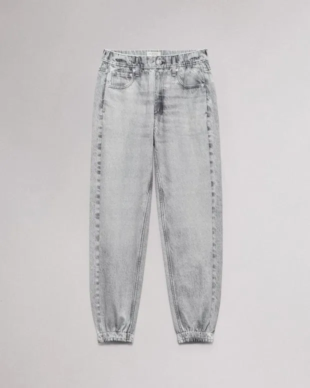Women Jeans Rag and Bone Miramar Terry Jogger Pant Cotton Terry Icygrey