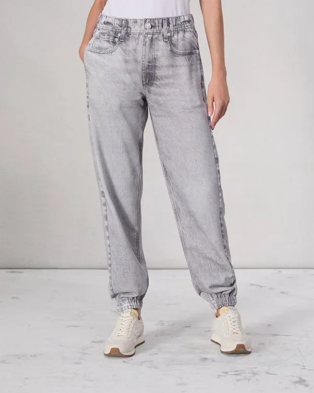Women Jeans Rag and Bone Miramar Terry Jogger Pant Cotton Terry Icygrey