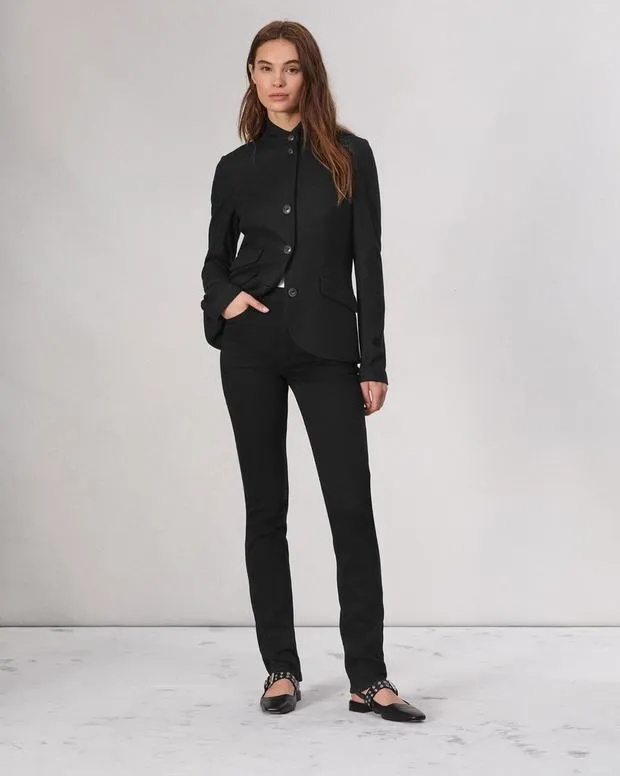 Women Jeans Rag and Bone Wren Full Length Straight Jean Vintage Stretch Denim Black