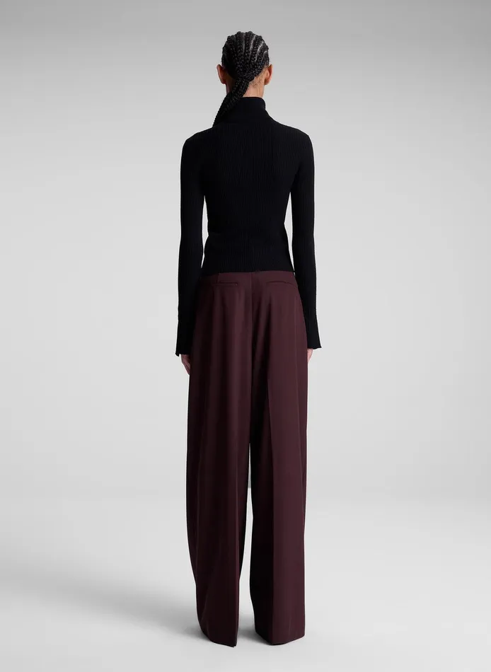 Women Jett Cable Knit Merino Turtleneck Top Black ALC Tops