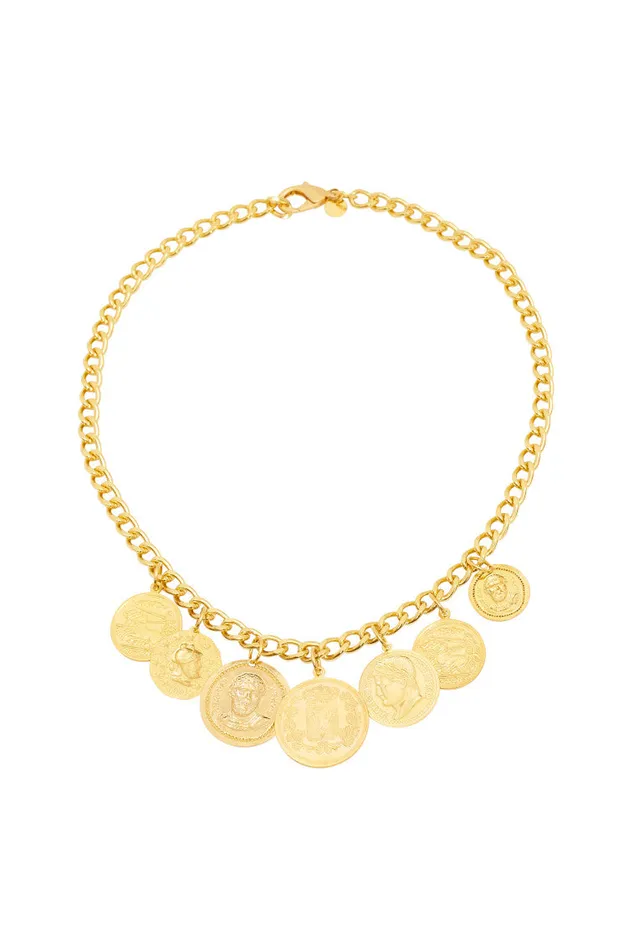 Women Jewelry LoveShackFancy Hypso Money Necklace Brass