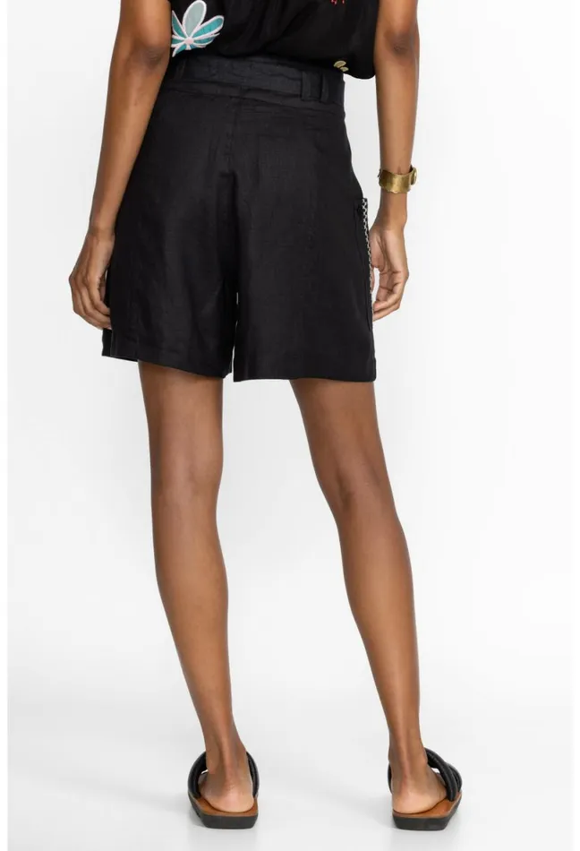 Women Johnny Was Bottoms Joni Belted Cargo Short Black