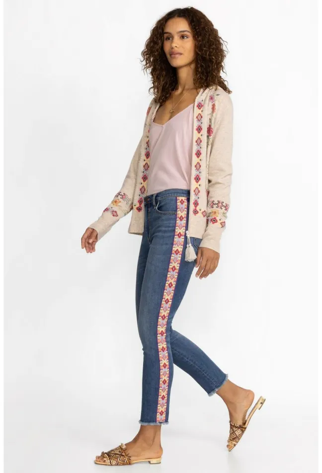 Women Johnny Was Bottoms Phoebe Cropped Skinny Jean Medium Aged Indigo