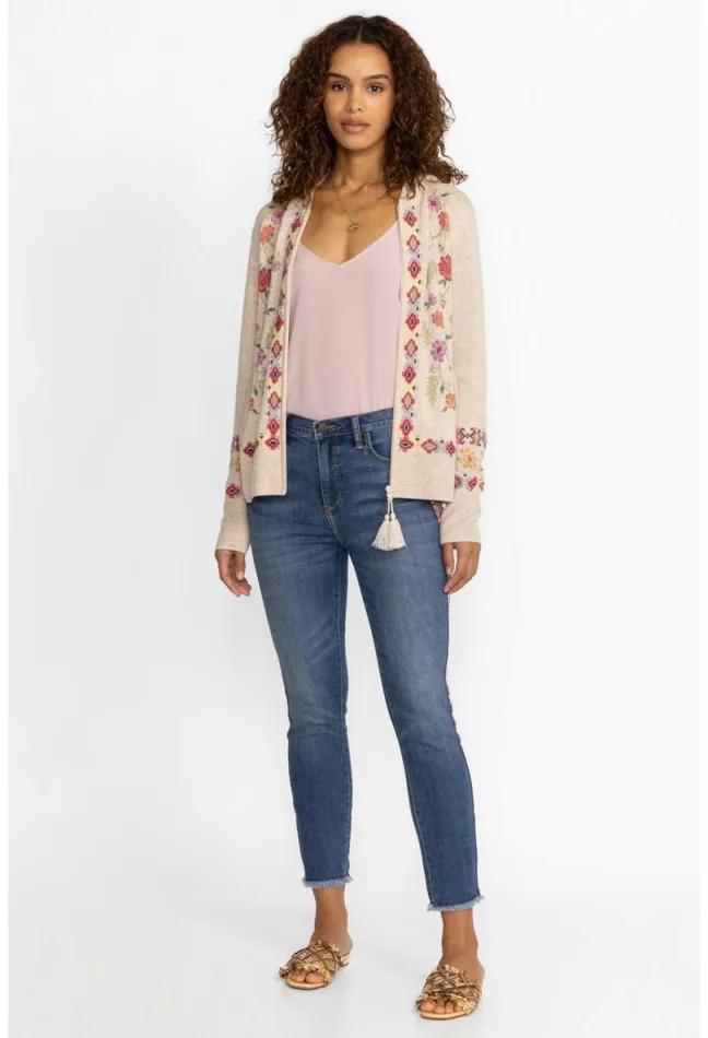Women Johnny Was Bottoms Phoebe Cropped Skinny Jean Medium Aged Indigo