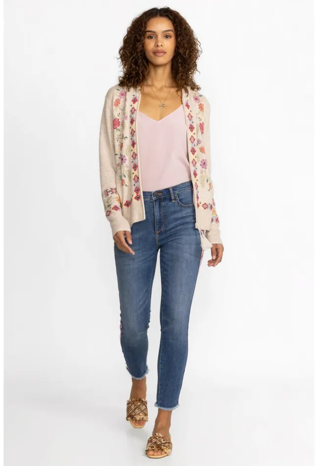 Women Johnny Was Bottoms Phoebe Cropped Skinny Jean Medium Aged Indigo