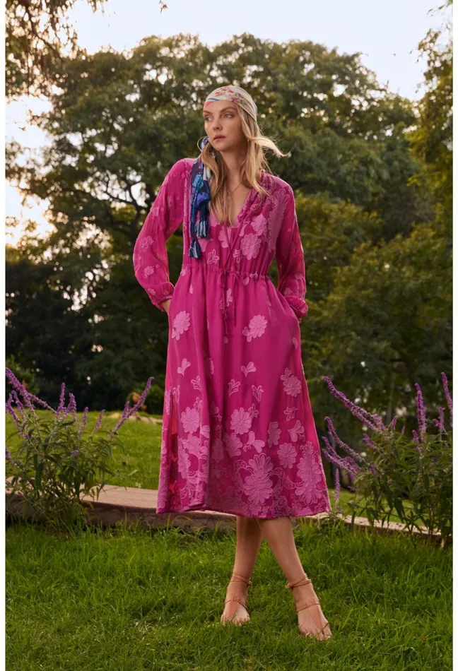 Women Johnny Was Dresses Daisy Leonna Dress Festival Fuschia