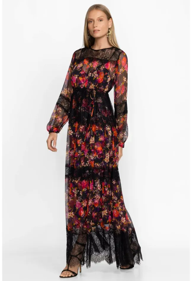 Women Johnny Was Dresses Flora Silk Maxi Dress Flora