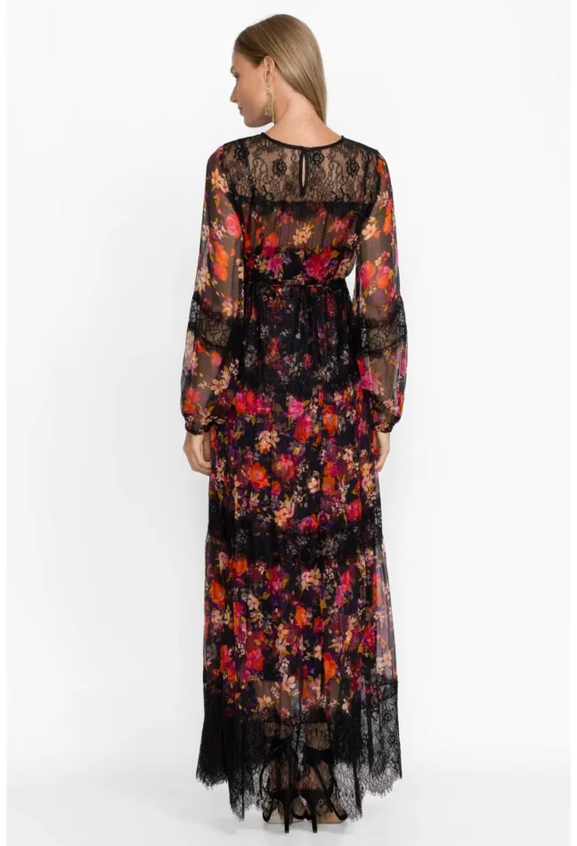 Women Johnny Was Dresses Flora Silk Maxi Dress Flora