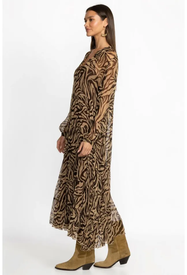 Women Johnny Was Dresses Golden Days Silk Midi Dress Goldendays