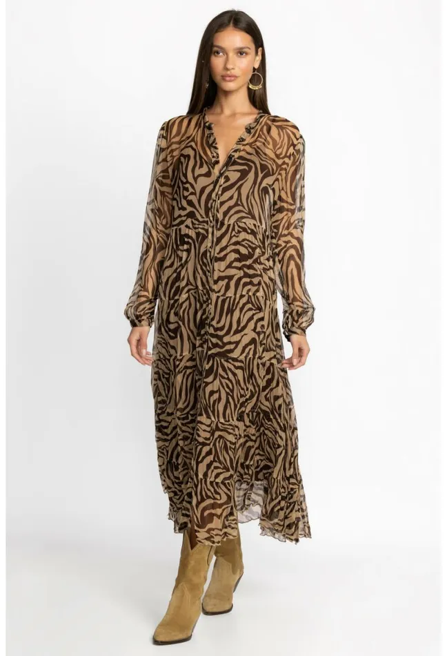 Women Johnny Was Dresses Golden Days Silk Midi Dress Goldendays