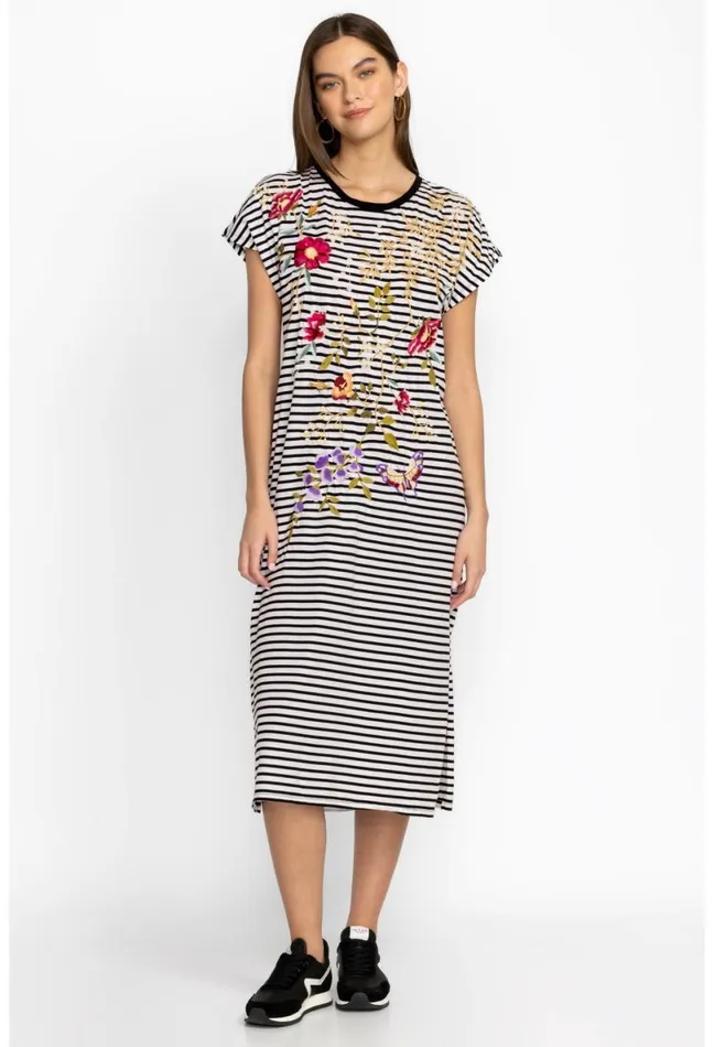 Women Johnny Was Dresses Osaka Relaxed Knit Dress Stripe