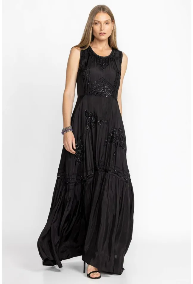 Women Johnny Was Dresses Rose Noir Dress Black