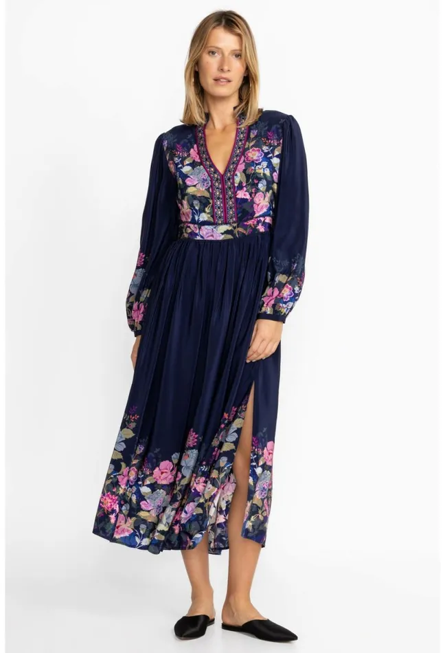 Women Johnny Was Dresses Valeria Silk Maxi Dress Valeria
