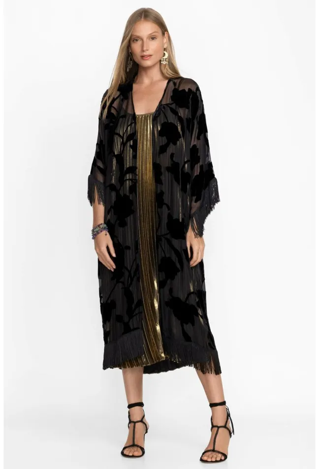 Women Johnny Was Kimonos Queen Silk Kimono Black
