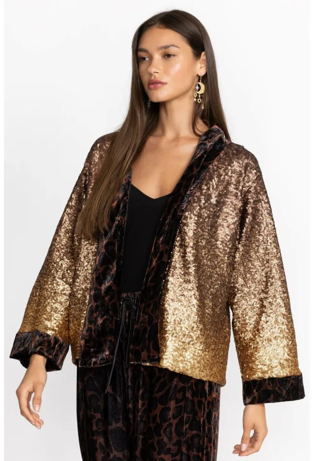 Women Johnny Was Kimonos Sequin Gold Plaza Kimono Gold