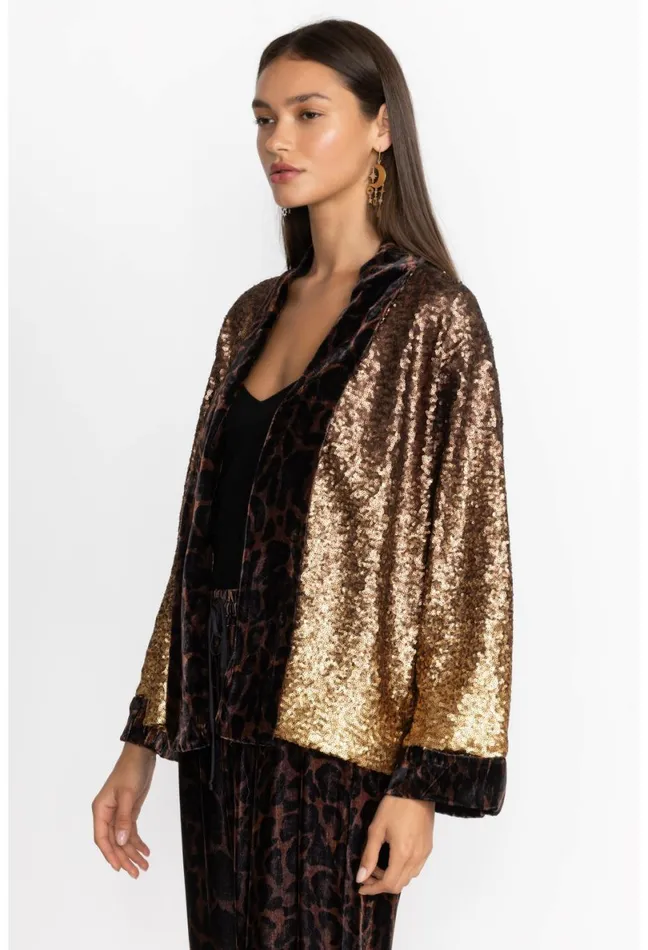 Women Johnny Was Kimonos Sequin Gold Plaza Kimono Gold