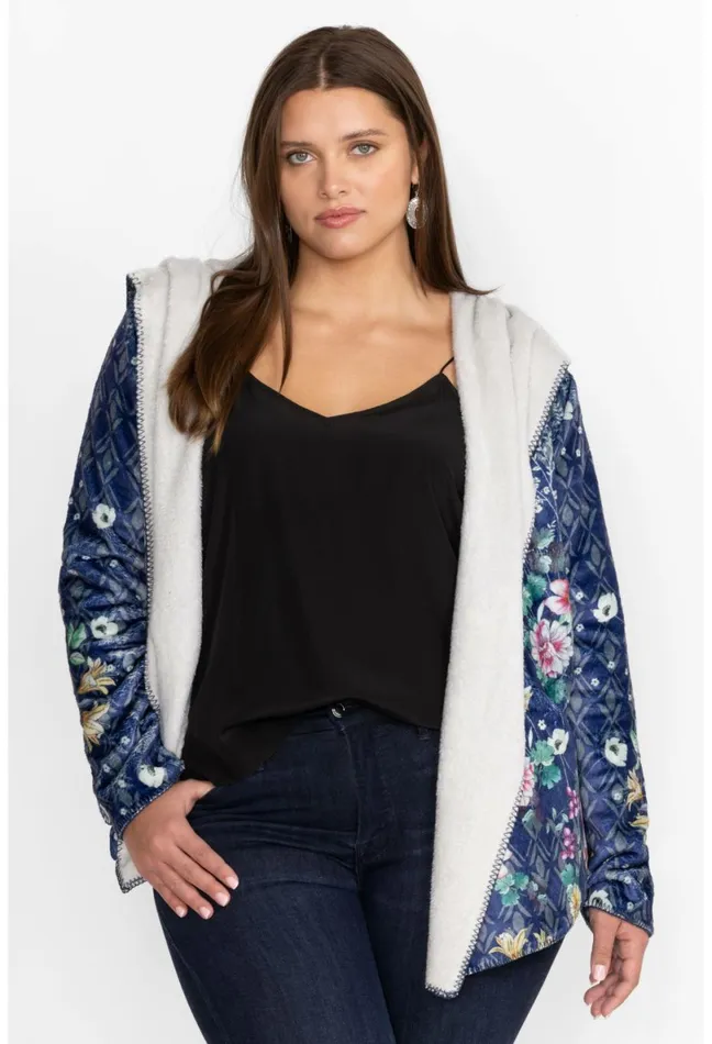 Women Johnny Was Outerwear Bursting Echo Sherpa Jacket Bursting