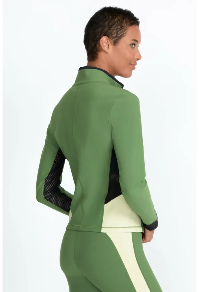 Women Johnny Was Outerwear Endurance Mesh Zip Jacket Bronze Green
