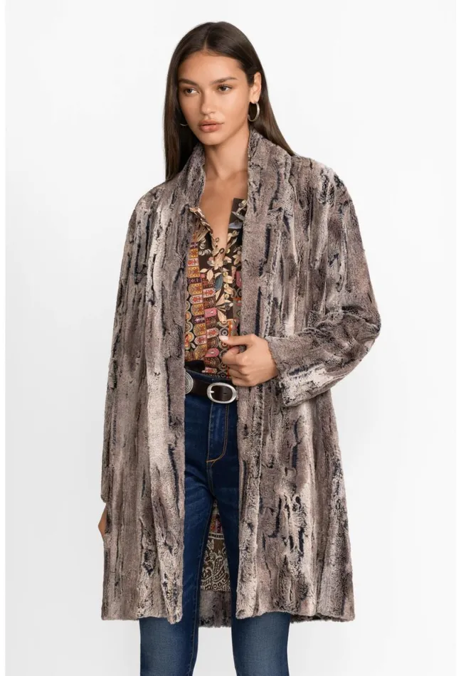 Women Johnny Was Outerwear Foxy Faux Fur Jacket Multi